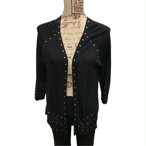 Christina Black Studded Cardigan Size M